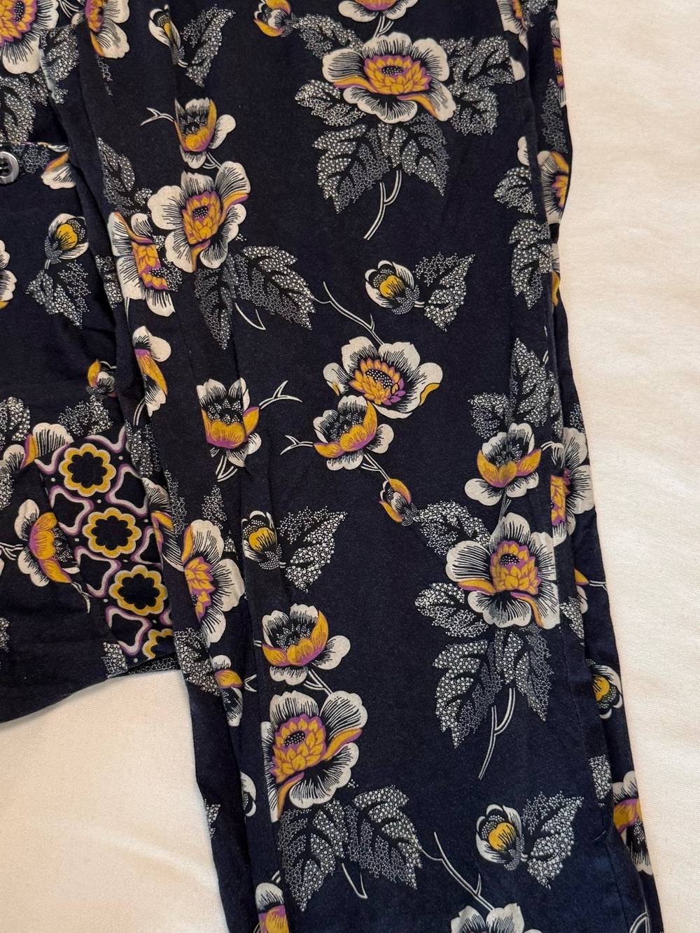 Vera Bradley Navy Floral Pajama Set with Yellow Accents - Picture 2 of 3
